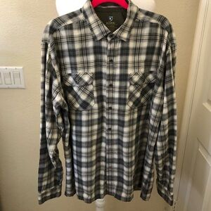 Kuhl Gray, Blue and White Plaid Men's Shirt